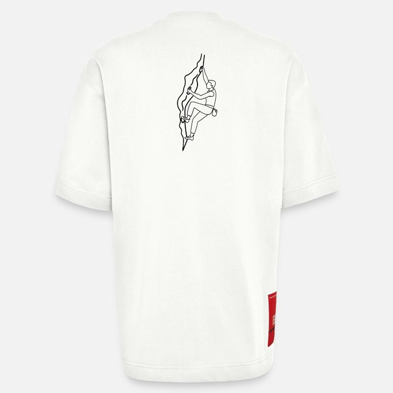 Man on climbing wall - Heavyweight T-Shirt - made by SPREAD - OFF WHITE