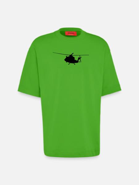 helikopter silhouette - Heavyweight T-Shirt - made by SPREAD - Apple Neon