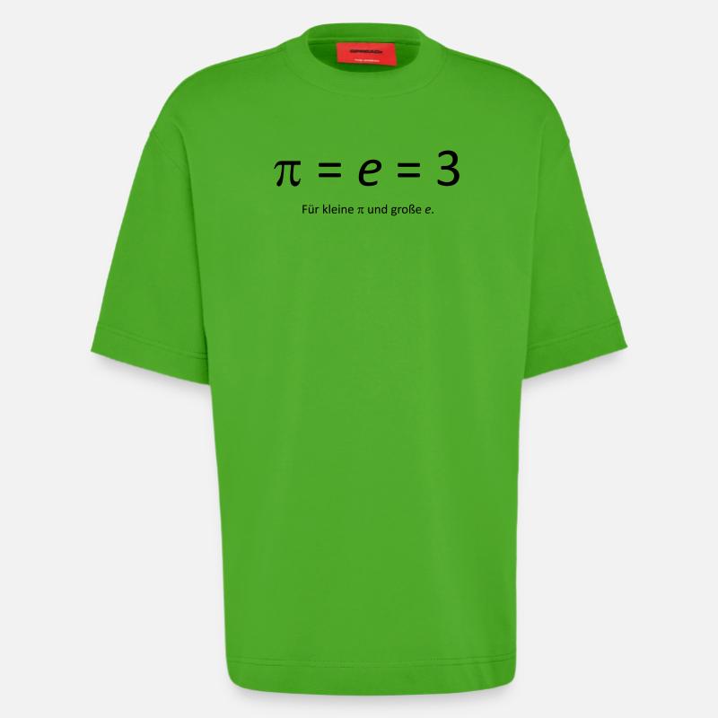 Pi = e = 3 - Heavyweight T-Shirt - made by SPREAD  - Apple Neon