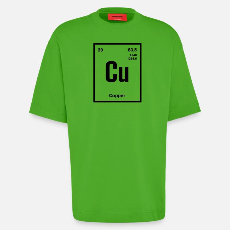 Copper Element im Periodensystem - Heavyweight T-Shirt - made by SPREAD  - Apple Neon