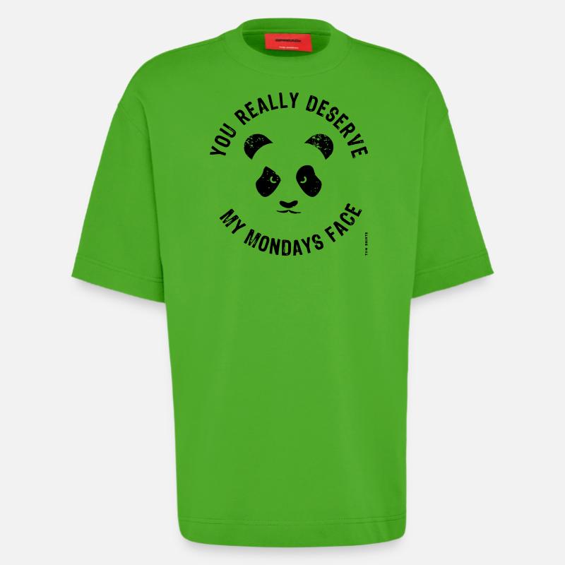 Visage du lundi - T-shirt bio épais oversize fabriqué en UE - Apple Neon