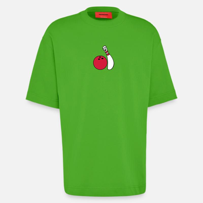 Cheeky Comic Bowling Pin - T-shirt bio épais oversize fabriqué en UE - Apple Neon