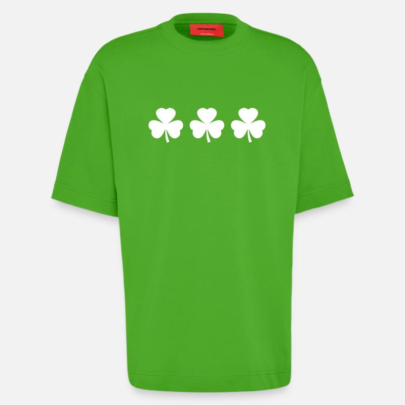 Trèfle de la Saint-Patrick d’Irlande - T-shirt bio épais oversize fabriqué en UE - Apple Neon