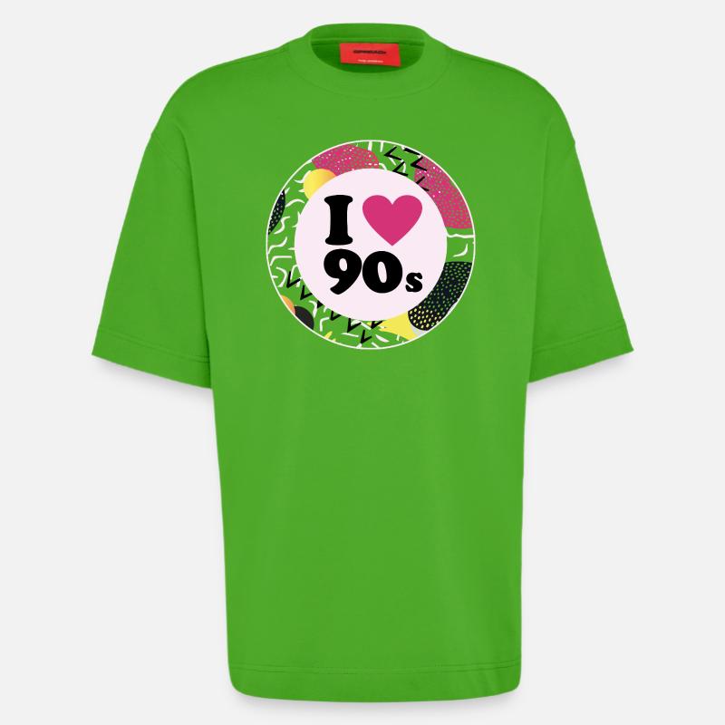 I ♥ 90s – Nostalgic retro design - Heavyweight T-Shirt - made by SPREAD - Apple Neon