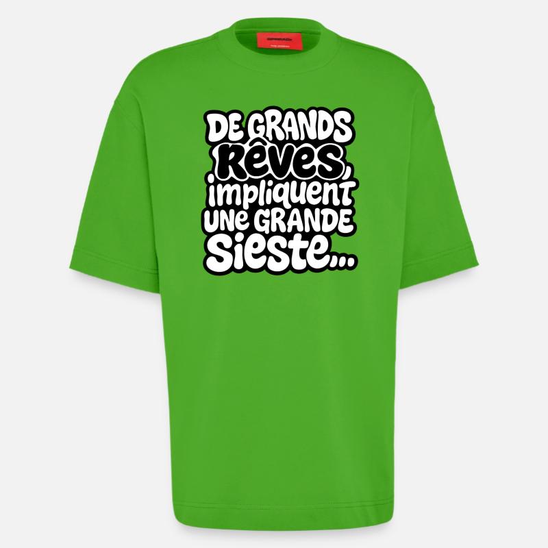 Große Träume beinhalten ein großes Nickerchen - Heavyweight T-Shirt - made by SPREAD  - Apple Neon