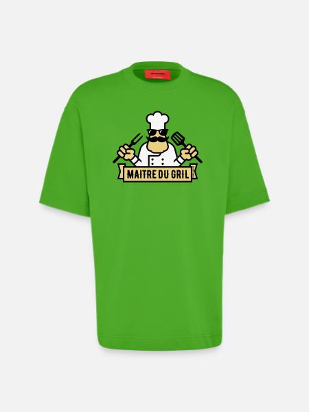 Grill Master (Grill / BBQ / BBQ / 3C) - Heavyweight T-Shirt - made by SPREAD - Apple Neon