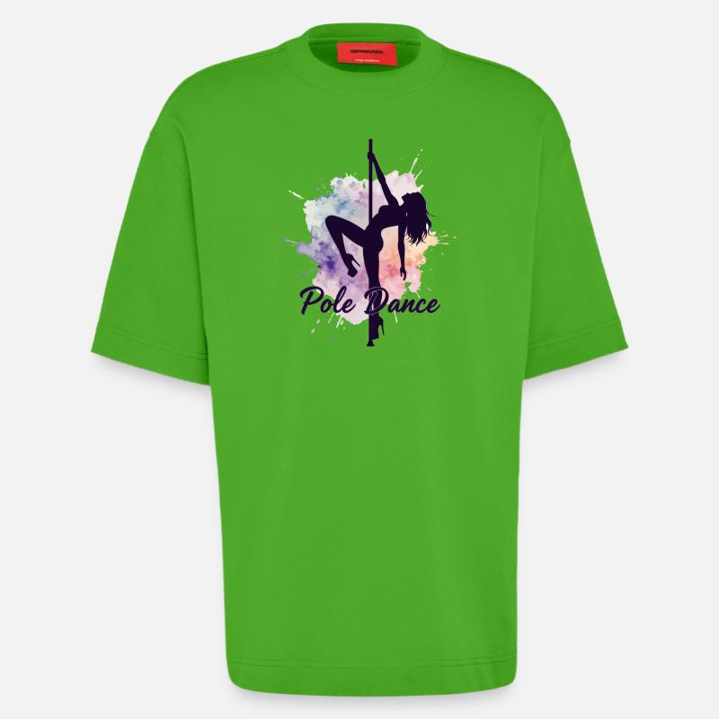 Pole Dance Poledancerinnen Aquarell stark Geschenk - Heavyweight T-Shirt - made by SPREAD  - Apple Neon