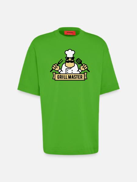 Grill Master (Grilling / Barbecue / BBQ / 3C) - Heavyweight T-Shirt - made by SPREAD  - Apple Neon
