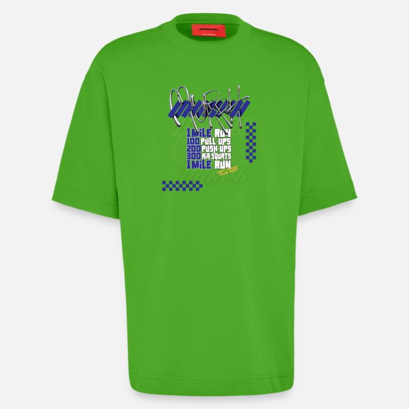 Murph Hero WOD CrossTraining Lichtgrafik-Version - Heavyweight T-Shirt - made by SPREAD  - Apple Neon