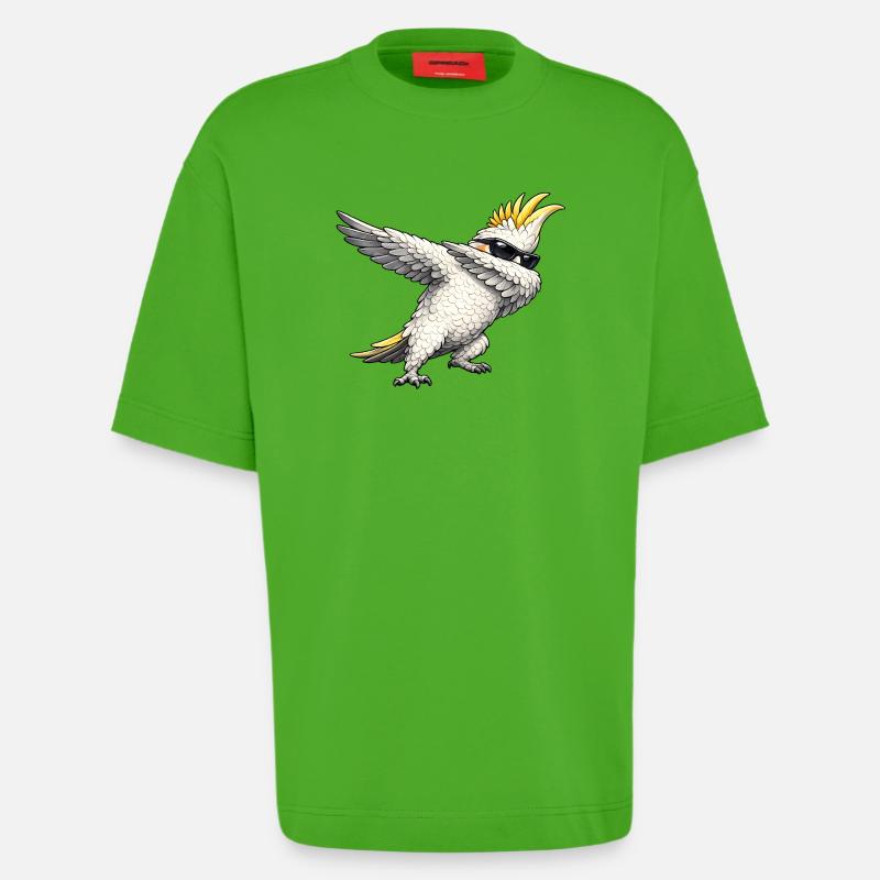 Calopsitte en train de s’appucher - T-shirt bio épais oversize fabriqué en UE - Apple Neon