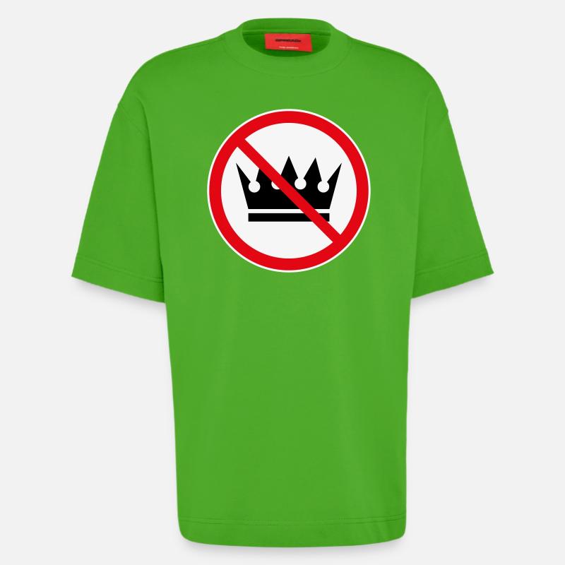 No Kings! (Protest Design / 3C) - Heavyweight T-Shirt - made by SPREAD  - Apple Neon