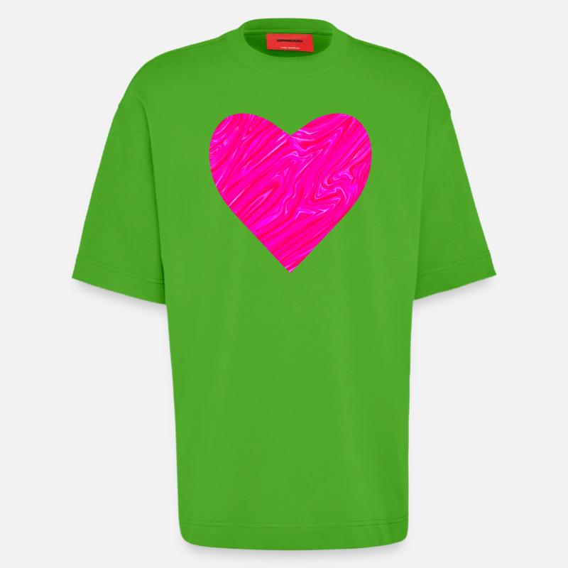 Neon Herz zum Muttertag - Heavyweight T-Shirt - made by SPREAD - Apple Neon