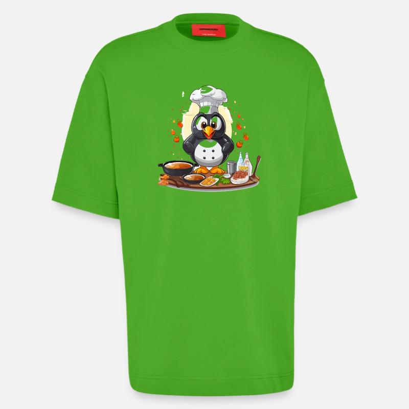 Küchenpinguin Chef Design - Heavyweight T-Shirt - made by SPREAD - Apple Neon