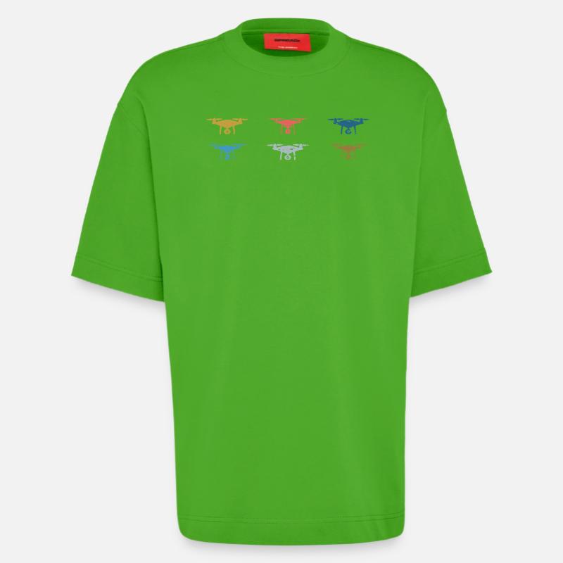 Heartbeat Drone Drones - Heavyweight T-Shirt - made by SPREAD  - Apple Neon