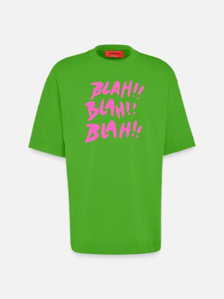 Bla Bla Bla Rose - T-shirt bio épais oversize fabriqué en UE - Apple Neon
