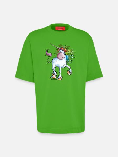 Rainbow Unicorn - Heavyweight T-Shirt - made by SPREAD  - Apple Neon