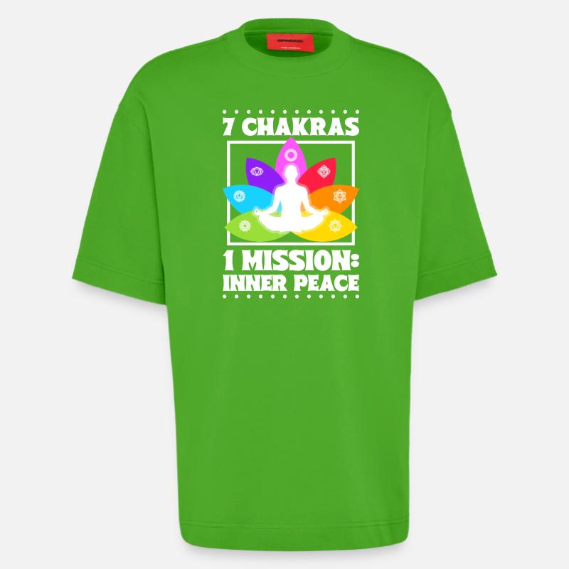 7 Chakren – Innerer Frieden - Heavyweight T-Shirt - made by SPREAD  - Apple Neon