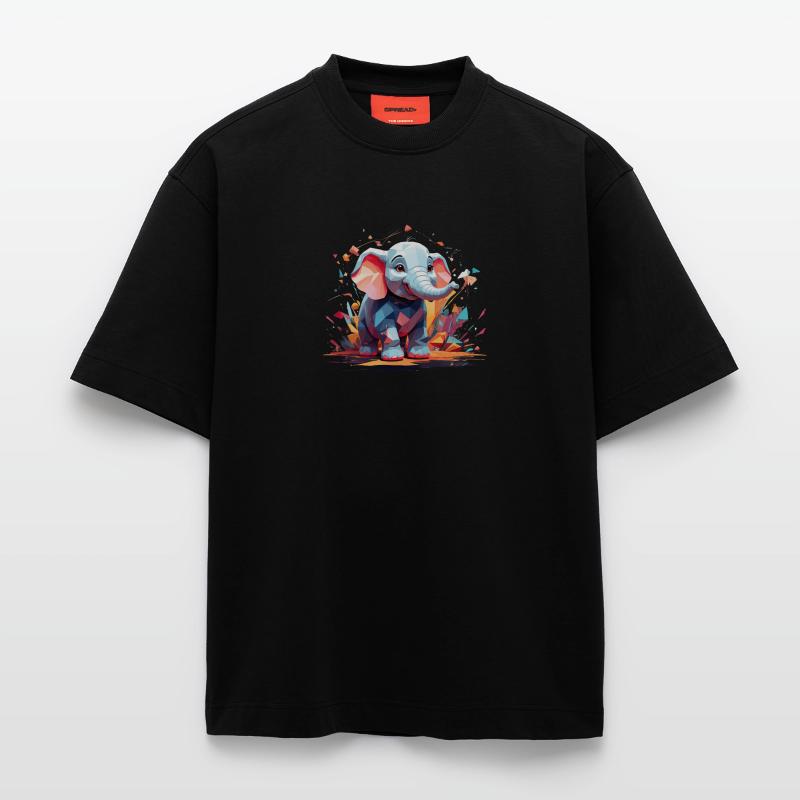 Explosion de couleur d’éléphant T-shirt bio épais oversize fabriqué en UE