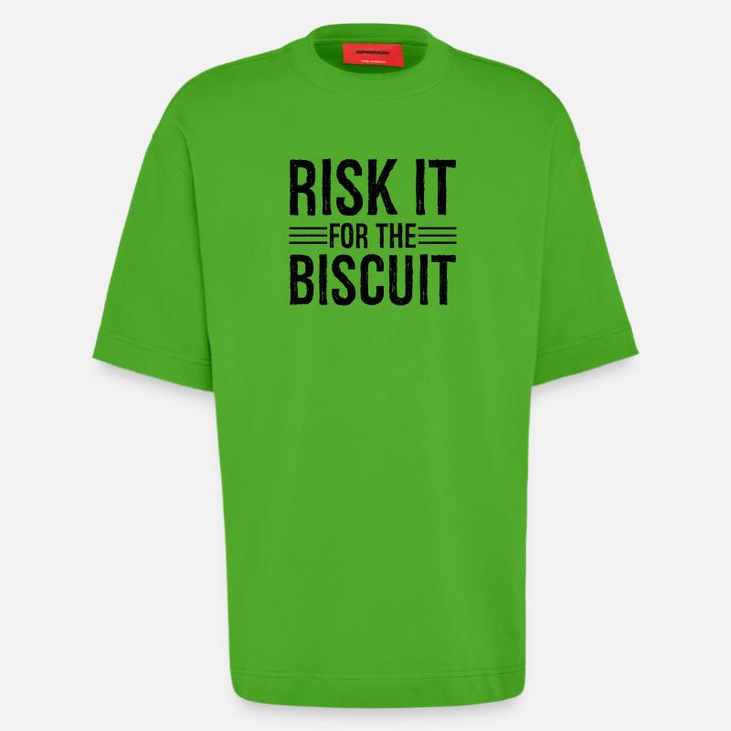 Risquez-le pour le biscuit - T-shirt bio épais oversize fabriqué en UE - Apple Neon