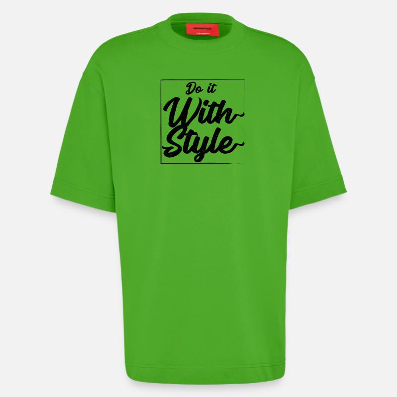 Tun Sie es mit Stil - Heavyweight T-Shirt - made by SPREAD - Apple Neon