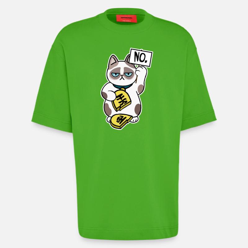 Conception de chat malchanceux - T-shirt bio épais oversize fabriqué en UE - Apple Neon