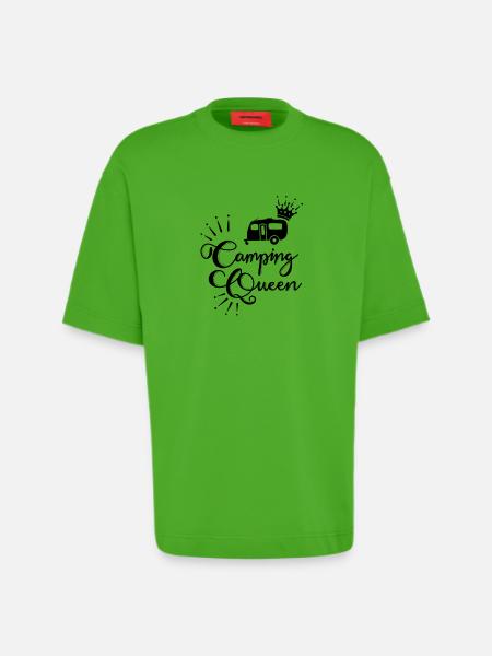 Camping Queen Caravan - Heavyweight T-Shirt - made by SPREAD - Apple Neon