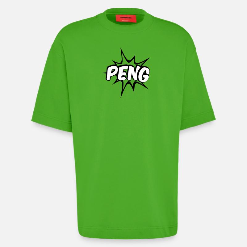 Peng Comic Design - T-shirt bio épais oversize fabriqué en UE - Apple Neon
