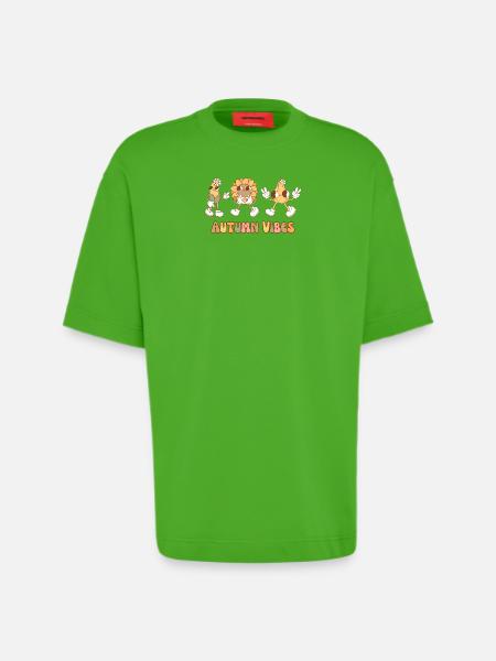 🍂 Autumn Vibes – Retro Cute Style 🌻🌽 - Heavyweight T-Shirt - made by SPREAD  - Apple Neon