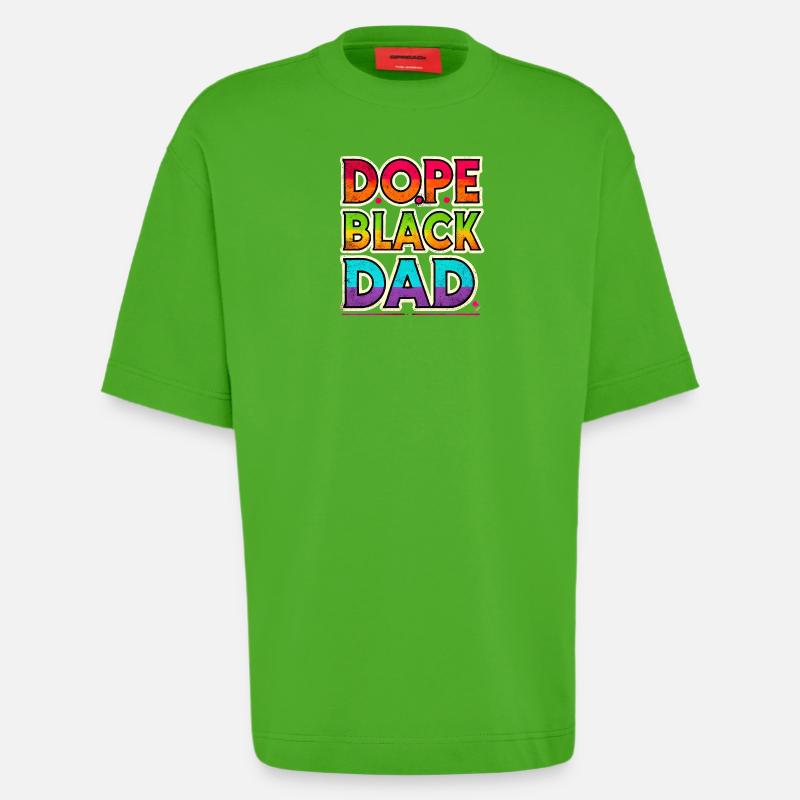 Cool Black Dad Rainbow Design - Heavyweight T-Shirt - made by SPREAD  - Apple Neon