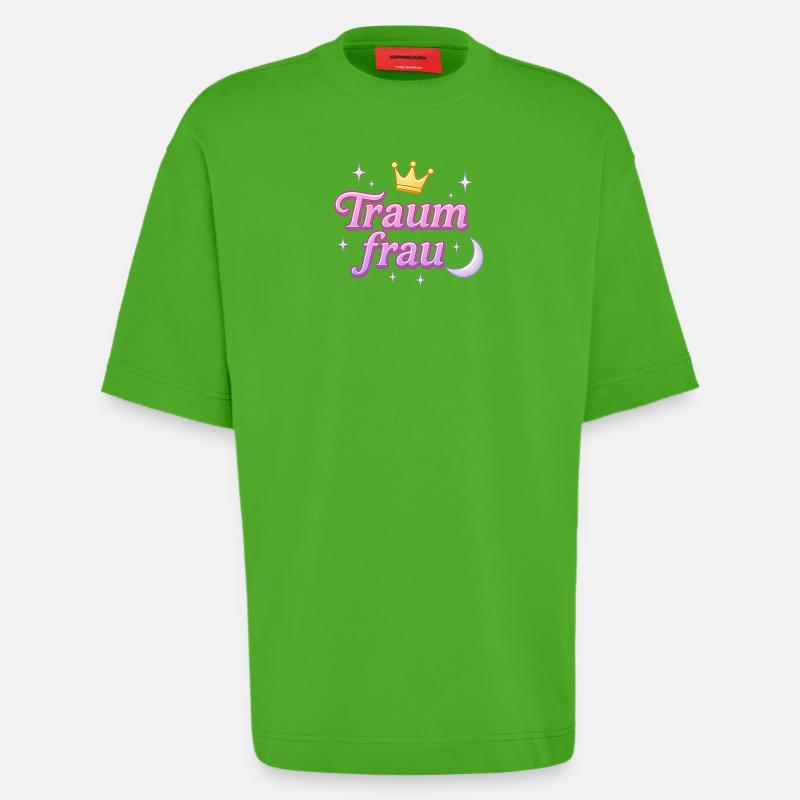 traumfrau / y2k statement spitzname design  - Heavyweight T-Shirt - made by SPREAD  - Apple Neon