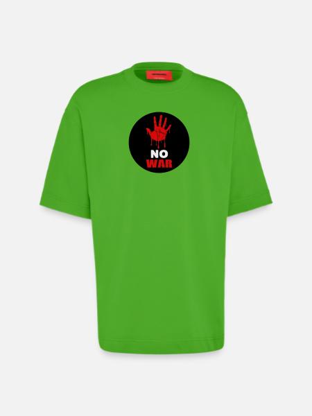 No War - T-shirt bio épais oversize fabriqué en UE - Apple Neon
