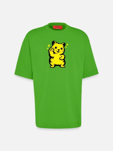 Hamster Cartoon - Heavyweight T-Shirt - made by SPREAD - Apple Neon