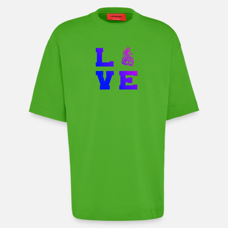 Déclaration directe sur le VTT - T-shirt bio épais oversize fabriqué en UE - Apple Neon
