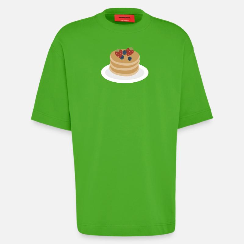 Berry Pancake Stack Artwork - Heavyweight T-Shirt - made by SPREAD - Apple Neon