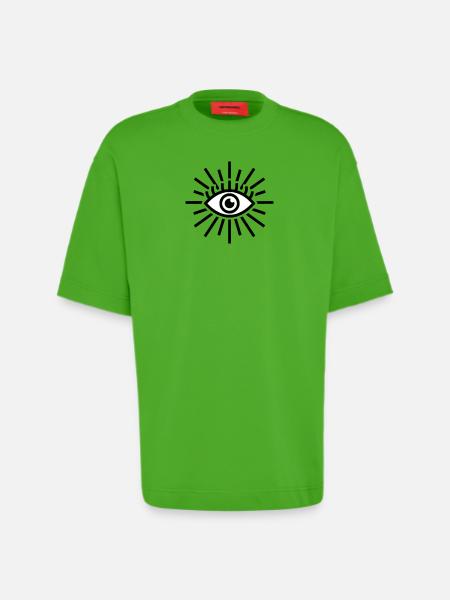 All-Seeing Eye Shine - Heavyweight T-Shirt - made by SPREAD  - Apple Neon