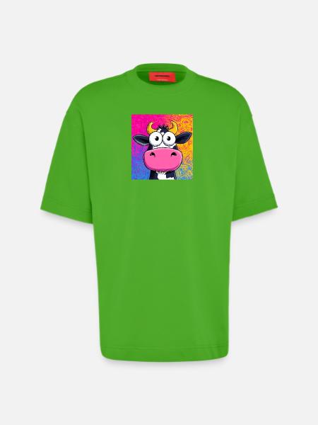 Kuh - Heavyweight T-Shirt - made by SPREAD  - Apple Neon
