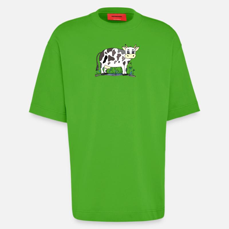Cow - Heavyweight T-Shirt - made by SPREAD  - Apple Neon