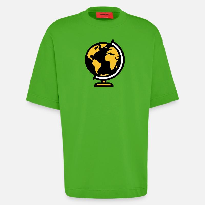 Globe Globe Earth School - Heavyweight T-Shirt - made by SPREAD  - Apple Neon