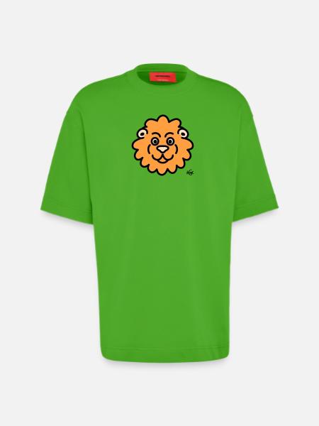 Lion Large - Heavyweight T-Shirt - made by SPREAD  - Apple Neon