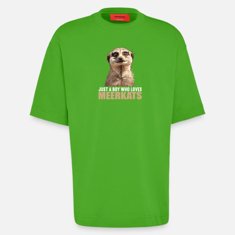 Suricate Erdmännchen - T-shirt bio épais oversize fabriqué en UE - Apple Neon