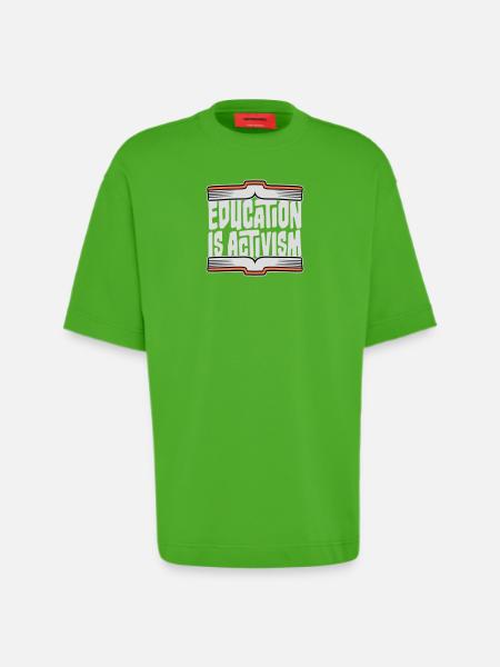 Education Is Activism Bildung Aktivismus Statement - Heavyweight T-Shirt - made by SPREAD - Apple Neon