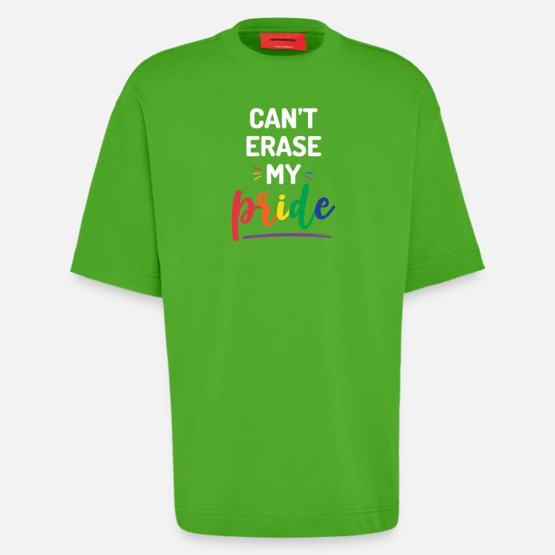 Impossible d’effacer ma fierté - T-shirt bio épais oversize fabriqué en UE - Apple Neon