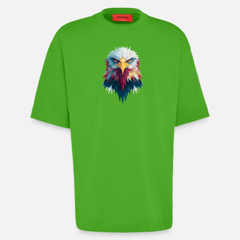 Impressive eagle piercing gaze - Heavyweight T-Shirt - made by SPREAD  - Apple Neon