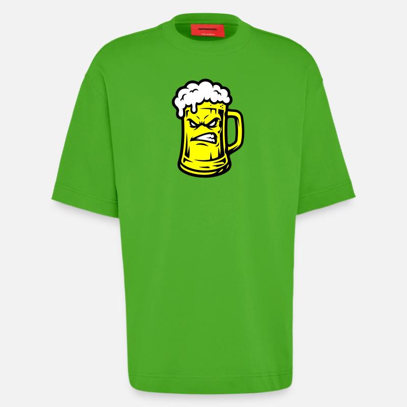 Bier Comic - Heavyweight T-Shirt - made by SPREAD  - Apple Neon