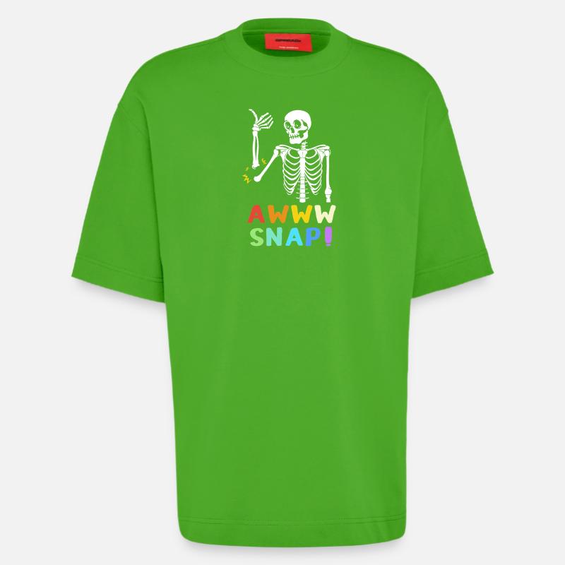 Knochenbruch Halloween Skelett Knochen Armbruch - Heavyweight T-Shirt - made by SPREAD  - Apple Neon