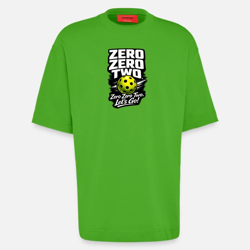 Zéro Zéro Deux – Allons-y Balle - T-shirt bio épais oversize fabriqué en UE - Apple Neon