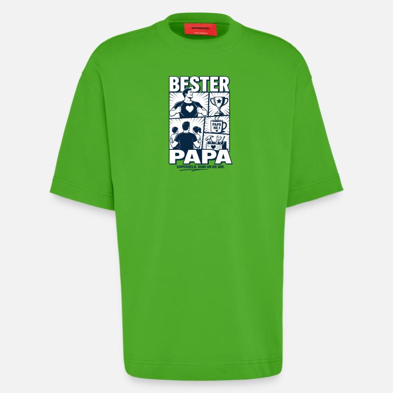 Bester Papa Superheld Design - Heavyweight T-Shirt - made by SPREAD  - Apple Neon