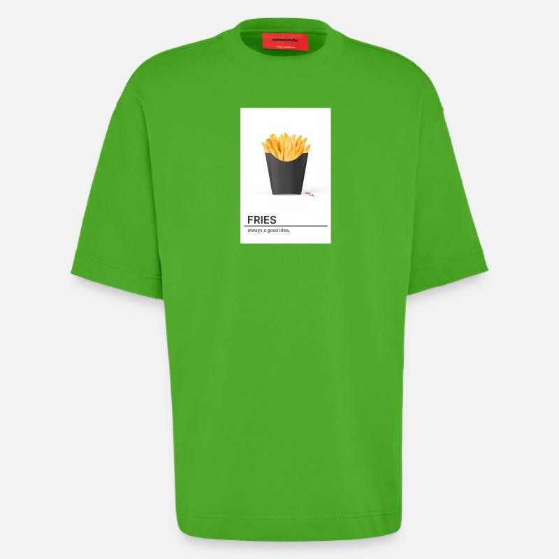 Fries Always A Good Idea - Heavyweight T-Shirt - made by SPREAD - Apple Neon