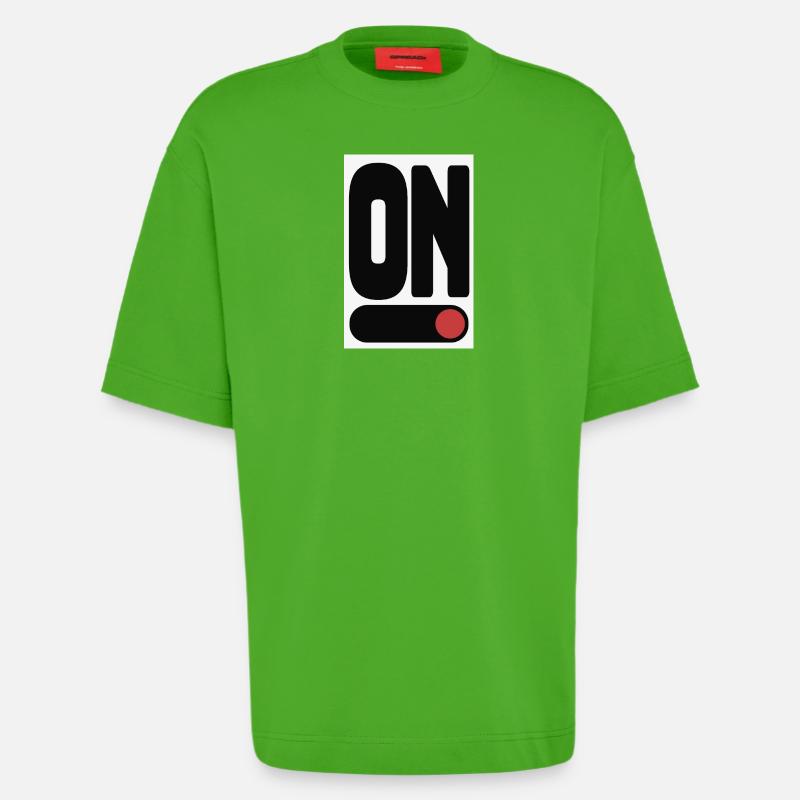 Affiche ON Statement Minimal Design - T-shirt bio épais oversize fabriqué en UE - Apple Neon