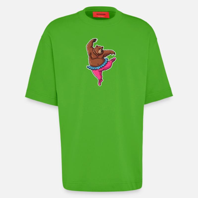 Ballett Bär Comic Geschenk - Heavyweight T-Shirt - made by SPREAD - Apple Neon